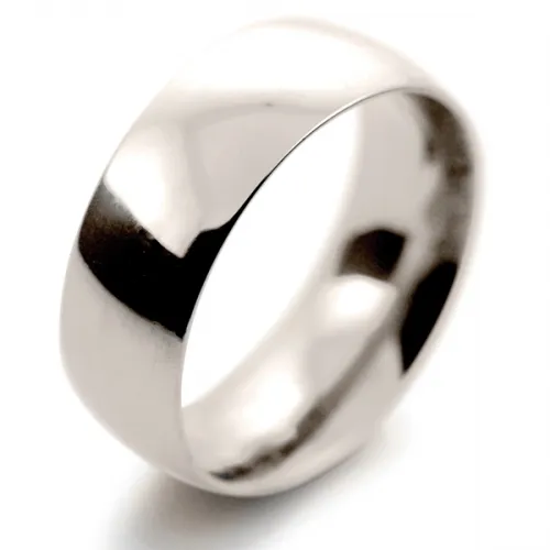 Traditional Court Heavy -  8mm (TCH8 W) White Gold Wedding Ring